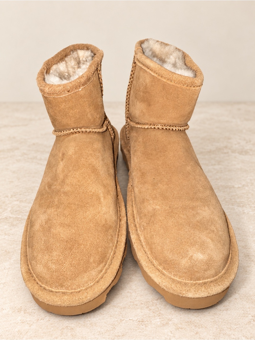 BearPaw Women's Suede Ankle Booties - Tan